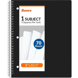 image:imageSUNEE Spiral Notebook 1Subject Graph Ruled Paper 8 x 1012 70 Sheets 5 Squares per inch Spiral Grid Notebooks for Work Home School Writing PinkBlack