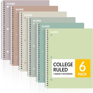 image:imageSUNEE Spiral Notebooks 1Subject 10 Pack College Ruled Paper 8 x 1012 70 Sheets per Notebook3Hole Punched Paper PinkPurple Blue Green Yellow Spiral Lined Notebooks for SchoolWorkAesthetic  6 Pack