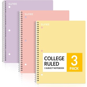 image:imageSUNEE Spiral Notebooks 3 Pack 1Subject College Ruled Paper 8 x 1012 70 Sheets per Notebook Assorted Pastel Colors Spiral Notebooks for SchoolYellow  Peach  Purple