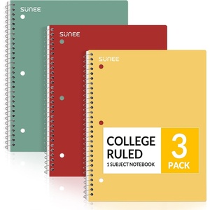 image:imageSUNEE Spiral Notebooks 3 Pack 1Subject College Ruled Paper 8 x 1012 70 Sheets per Notebook Assorted Pastel Colors Spiral Notebooks for SchoolYellow  Red  Sage Green