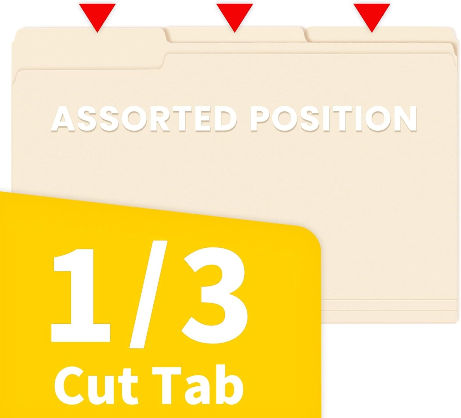 image:imageSUNEE Manilla Folders Letter Size 85 x 11 inches100 Per Box 13 Cut Tab for Easy Labeling and Organization Durable Standard Paper for Home Office School Filinglegal size