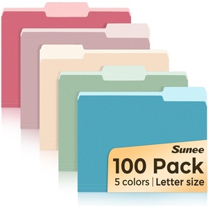 image:imageSUNEE File Folders Letter Size Pastel Colors 100 Pack Manilla Folders 85 x 11 13Cut Tabs Colored File Folders Office Home School for Documents Files PaperRetro Colors
