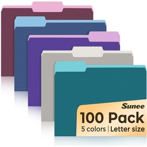 image:imageSUNEE File Folders Letter Size Pastel Colors 100 Pack Manilla Folders 85 x 11 13Cut Tabs Colored File Folders Office Home School for Documents Files PaperVintage Colors