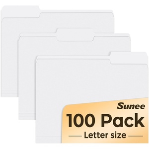 image:imageSUNEE File Folders Letter Size Pastel Colors 100 Pack Manilla Folders 85 x 11 13Cut Tabs Colored File Folders Office Home School for Documents Files PaperWhite