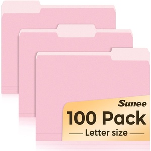 image:imageSUNEE File Folders Letter Size Pastel Colors 100 Pack Manilla Folders 85 x 11 13Cut Tabs Colored File Folders Office Home School for Documents Files PaperPink