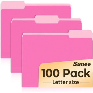 image:imageSUNEE File Folders Letter Size Pastel Colors 100 Pack Manilla Folders 85 x 11 13Cut Tabs Colored File Folders Office Home School for Documents Files PaperNeon Pink