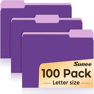 image:imageSUNEE File Folders Letter Size Pastel Colors 100 Pack Manilla Folders 85 x 11 13Cut Tabs Colored File Folders Office Home School for Documents Files PaperPurple