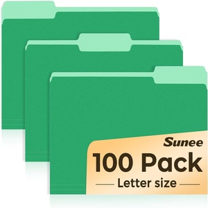 image:imageSUNEE File Folders Letter Size Pastel Colors 100 Pack Manilla Folders 85 x 11 13Cut Tabs Colored File Folders Office Home School for Documents Files PaperGreen