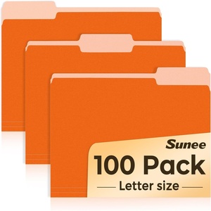 image:imageSUNEE File Folders Letter Size Pastel Colors 100 Pack Manilla Folders 85 x 11 13Cut Tabs Colored File Folders Office Home School for Documents Files PaperOrange