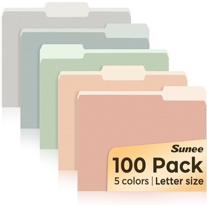 image:imageSUNEE File Folders Letter Size Pastel Colors 100 Pack Manilla Folders 85 x 11 13Cut Tabs Colored File Folders Office Home School for Documents Files PaperPastel Colors