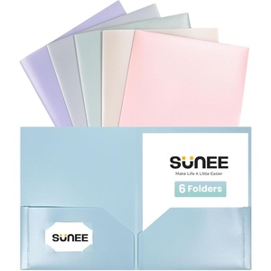 image:imageSUNEE Folders with Pockets 6 Pack Vintage Colors Plastic Folders with Pocket Poly Folder for Documents Letter Size 2 Pocket Folder for Kids Home School OfficeMulticolored 2