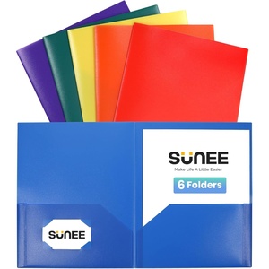 image:imageSUNEE Folders with Pockets 6 Pack Vintage Colors Plastic Folders with Pocket Poly Folder for Documents Letter Size 2 Pocket Folder for Kids Home School OfficeMulticolored 1