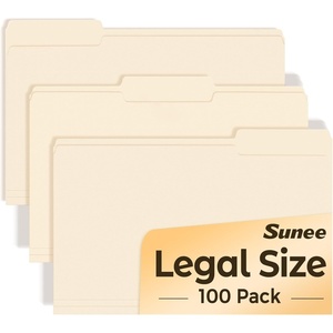 image:imageSUNEE Manilla Folders Letter Size 85 x 11 inches100 Per Box 13 Cut Tab for Easy Labeling and Organization Durable Standard Paper for Home Office School Filinglegal size