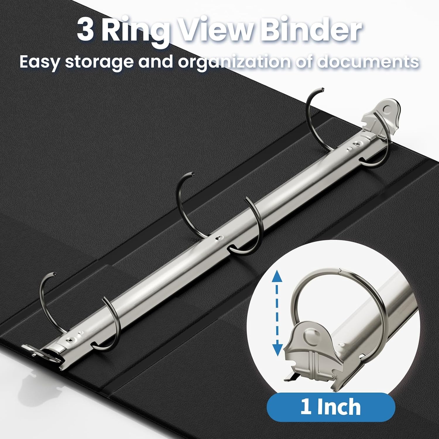 image:imageSUNEE 2 Inch Binders 3 Ring 4 Pack PVCFree Clear View 2 Binders Fits 85x11 Inches for School Office amp Home Use WhiteBlack