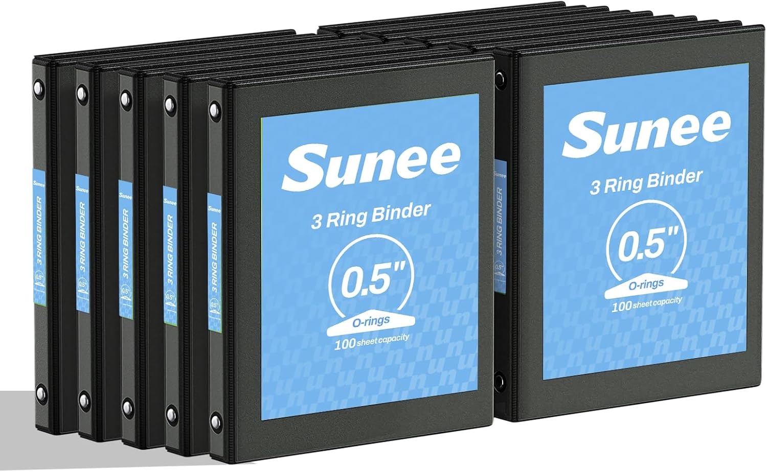 image:imageSUNEE 2 Inch Binders 3 Ring 4 Pack PVCFree Clear View 2 Binders Fits 85x11 Inches for School Office amp Home Use WhiteBlack