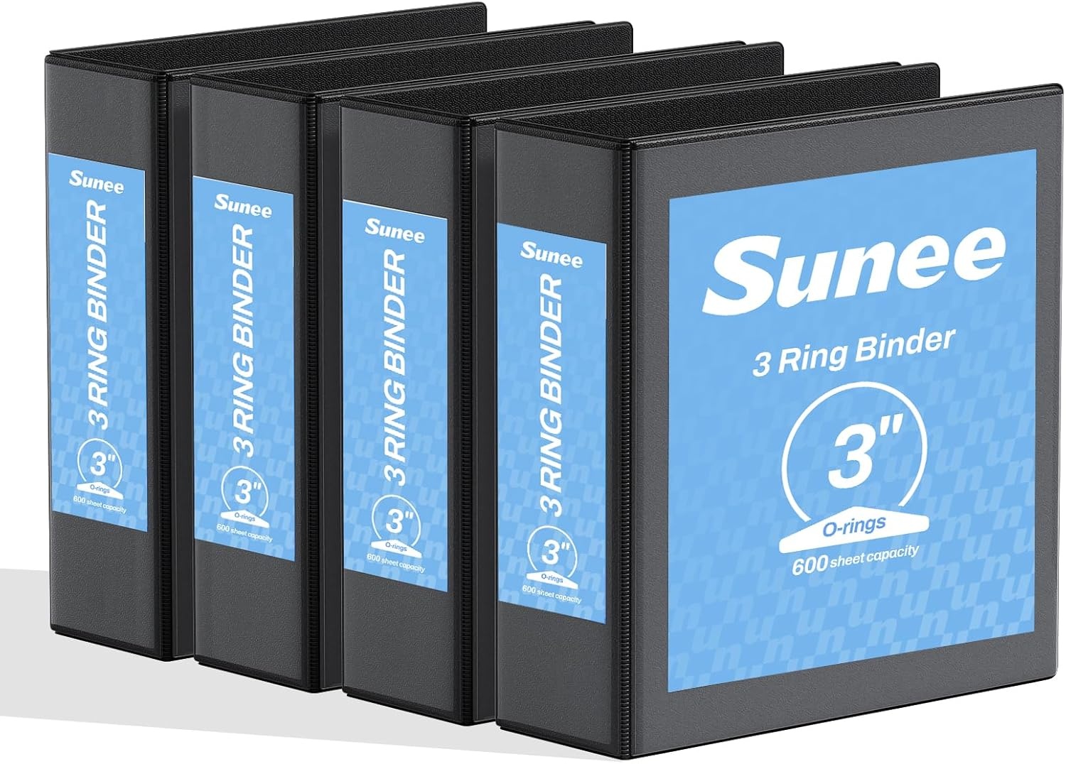 image:imageSUNEE 2 Inch Binders 3 Ring 4 Pack PVCFree Clear View 2 Binders Fits 85x11 Inches for School Office amp Home Use WhiteBlack