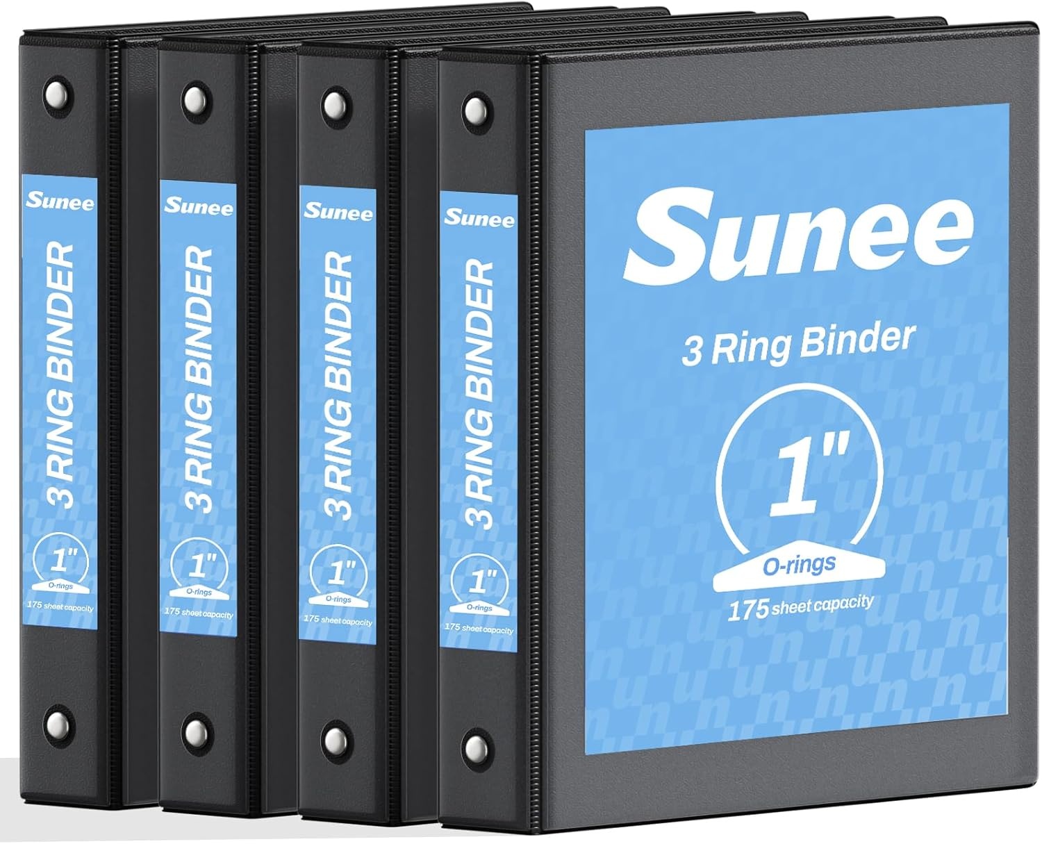 image:imageSUNEE 2 Inch Binders 3 Ring 4 Pack PVCFree Clear View 2 Binders Fits 85x11 Inches for School Office amp Home Use WhiteBlack