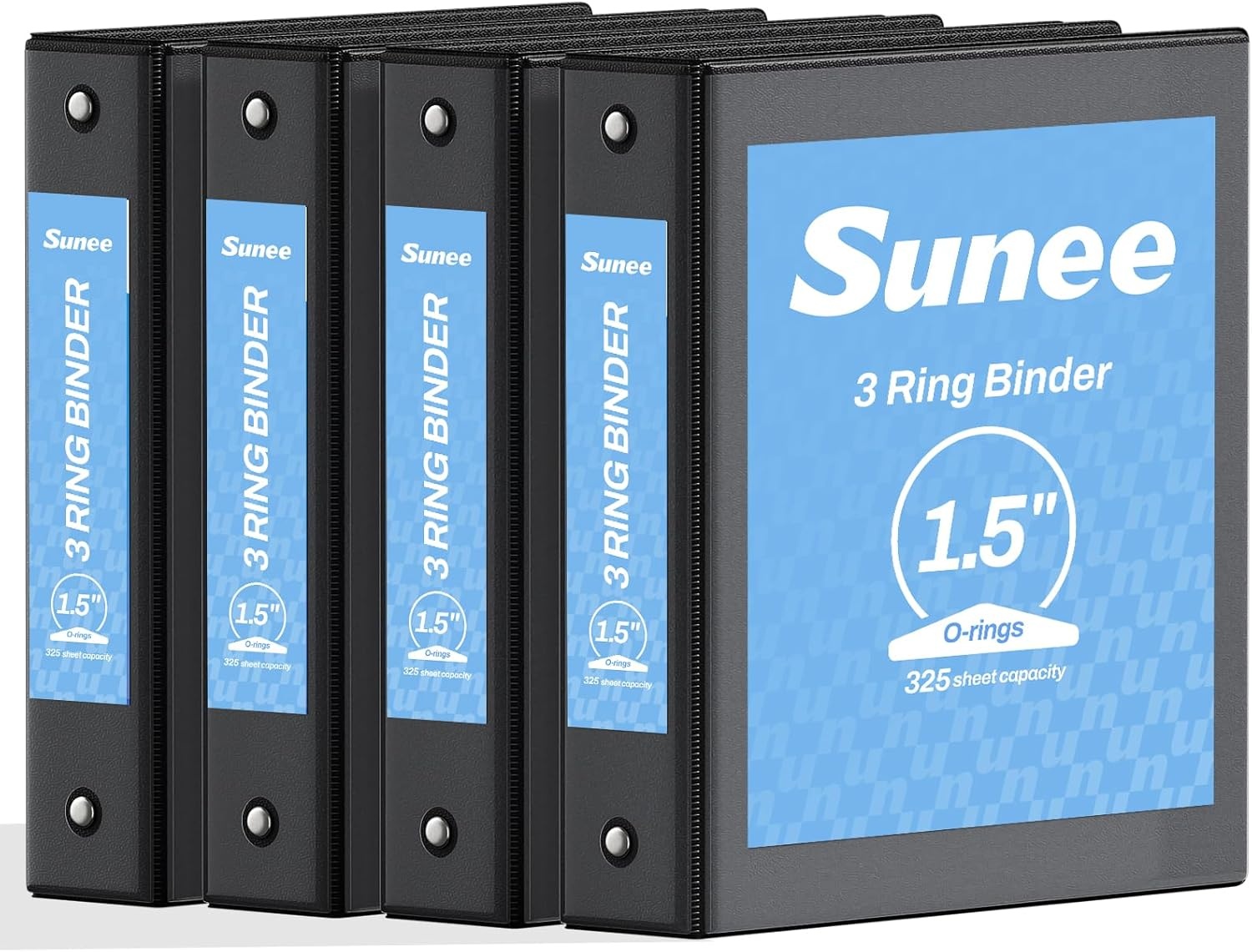 image:imageSUNEE 2 Inch Binders 3 Ring 4 Pack PVCFree Clear View 2 Binders Fits 85x11 Inches for School Office amp Home Use WhiteBlack