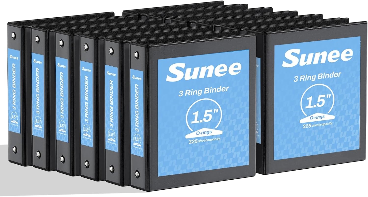 image:imageSUNEE 2 Inch Binders 3 Ring 4 Pack PVCFree Clear View 2 Binders Fits 85x11 Inches for School Office amp Home Use WhiteBlack