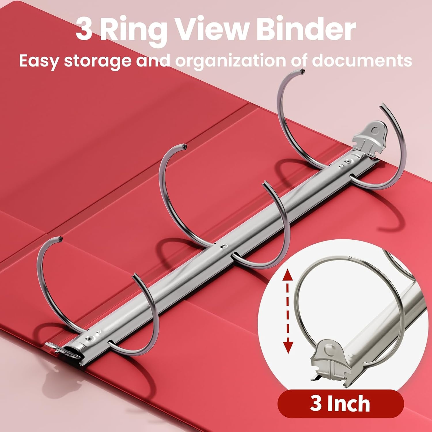 image:imageSUNEE 2 Inch Binders 3 Ring 4 Pack PVCFree Clear View 2 Binders Fits 85x11 Inches for School Office amp Home Use WhiteClassic Assortment