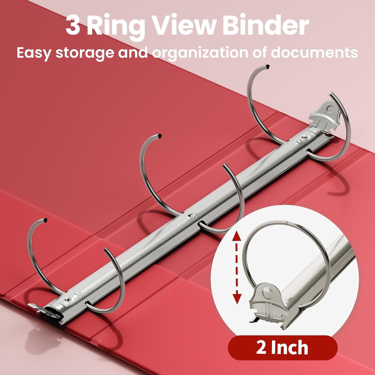 image:imageSUNEE 2 Inch Binders 3 Ring 4 Pack PVCFree Clear View 2 Binders Fits 85x11 Inches for School Office amp Home Use WhiteClassic Assortment