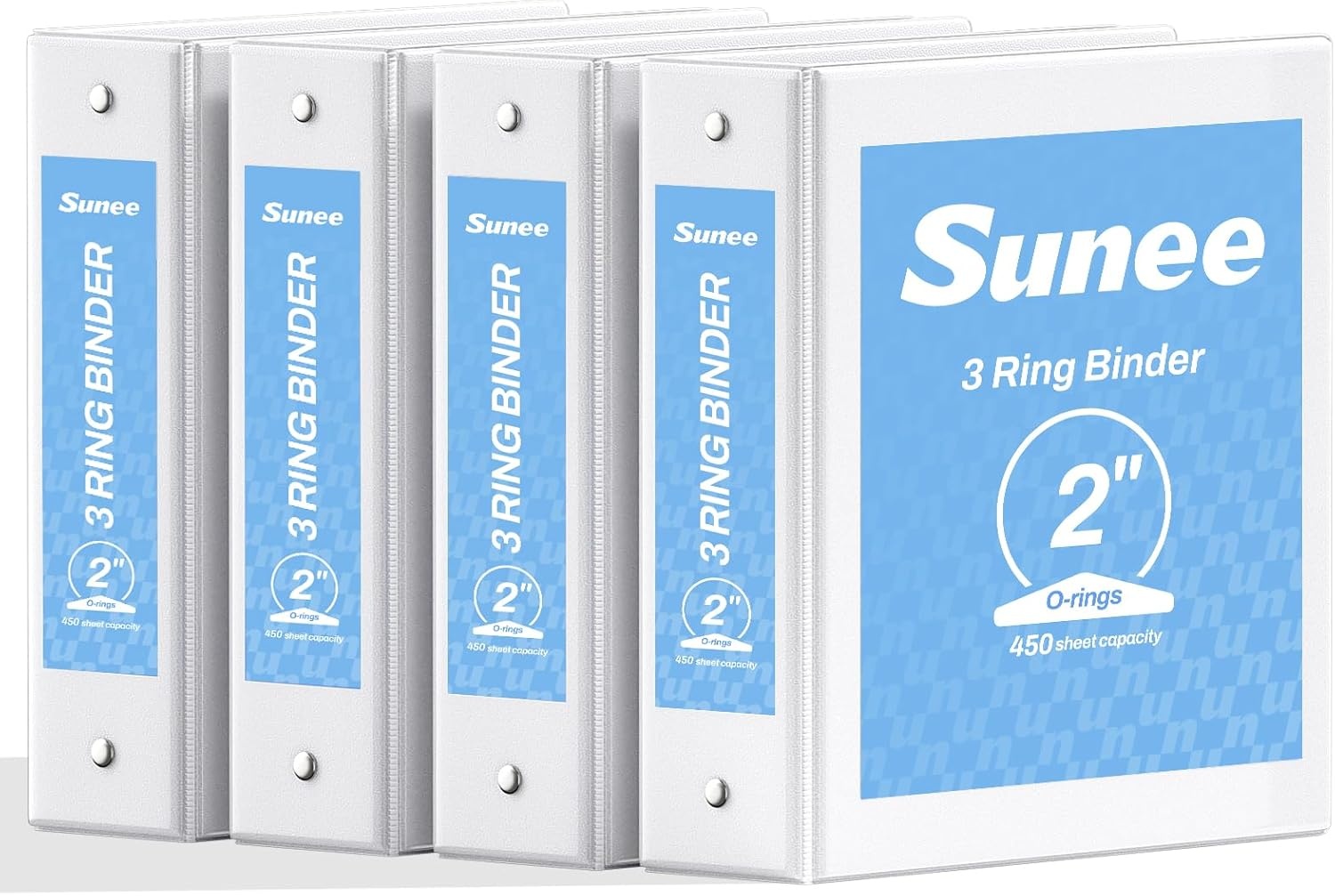 image:imageSUNEE 2 Inch Binders 3 Ring 4 Pack PVCFree Clear View 2 Binders Fits 85x11 Inches for School Office amp Home Use WhiteWhite