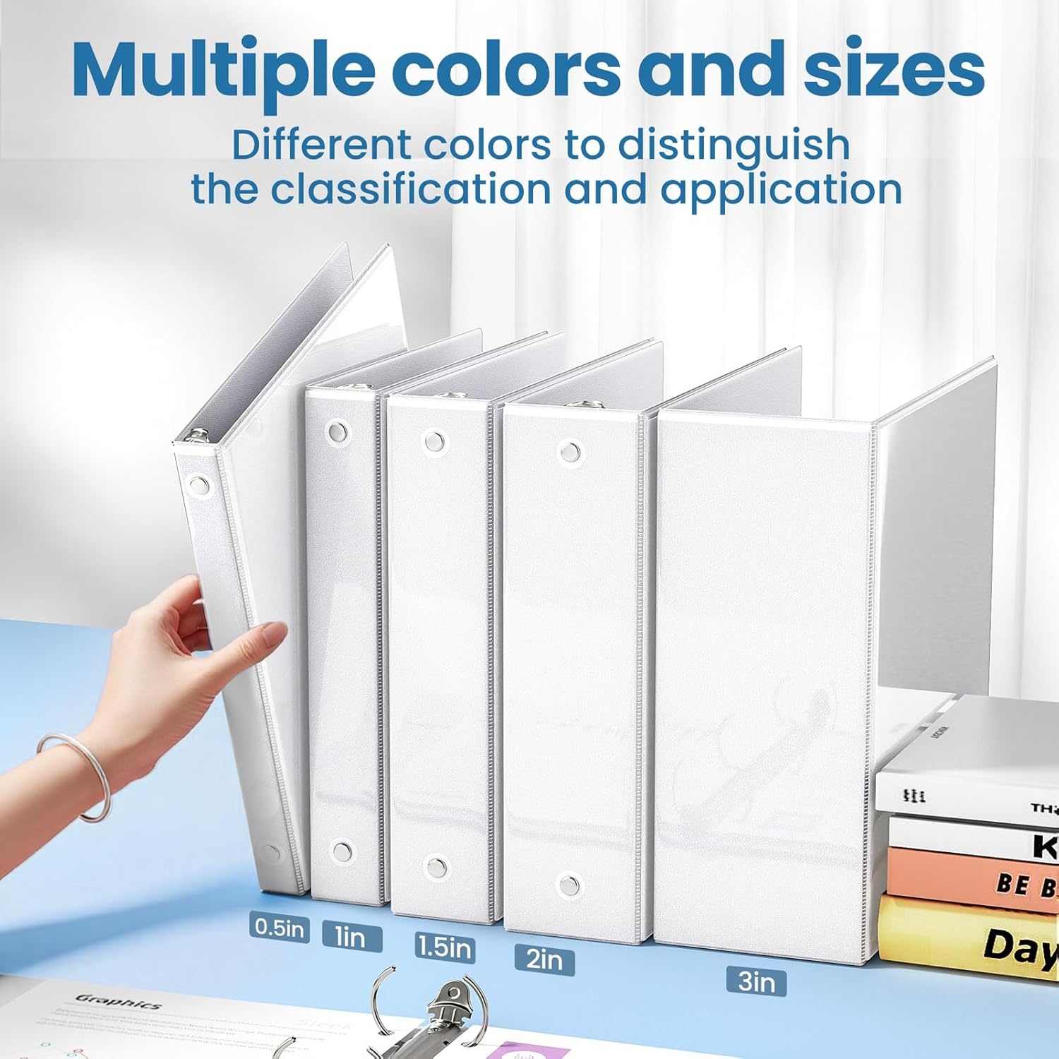 image:imageSUNEE 2 Inch Binders 3 Ring 4 Pack PVCFree Clear View 2 Binders Fits 85x11 Inches for School Office amp Home Use WhiteWhite