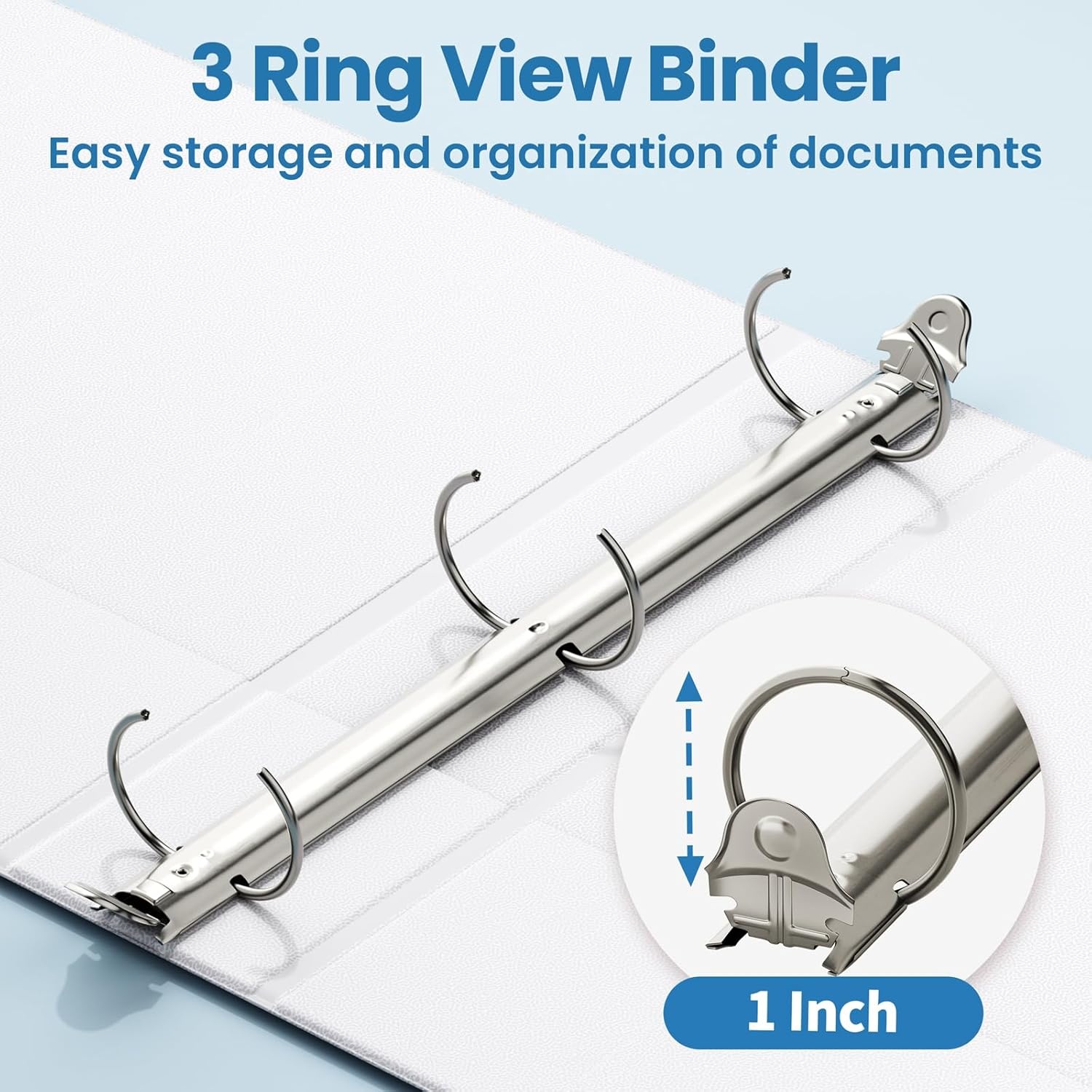 image:imageSUNEE 2 Inch Binders 3 Ring 4 Pack PVCFree Clear View 2 Binders Fits 85x11 Inches for School Office amp Home Use WhiteWhite