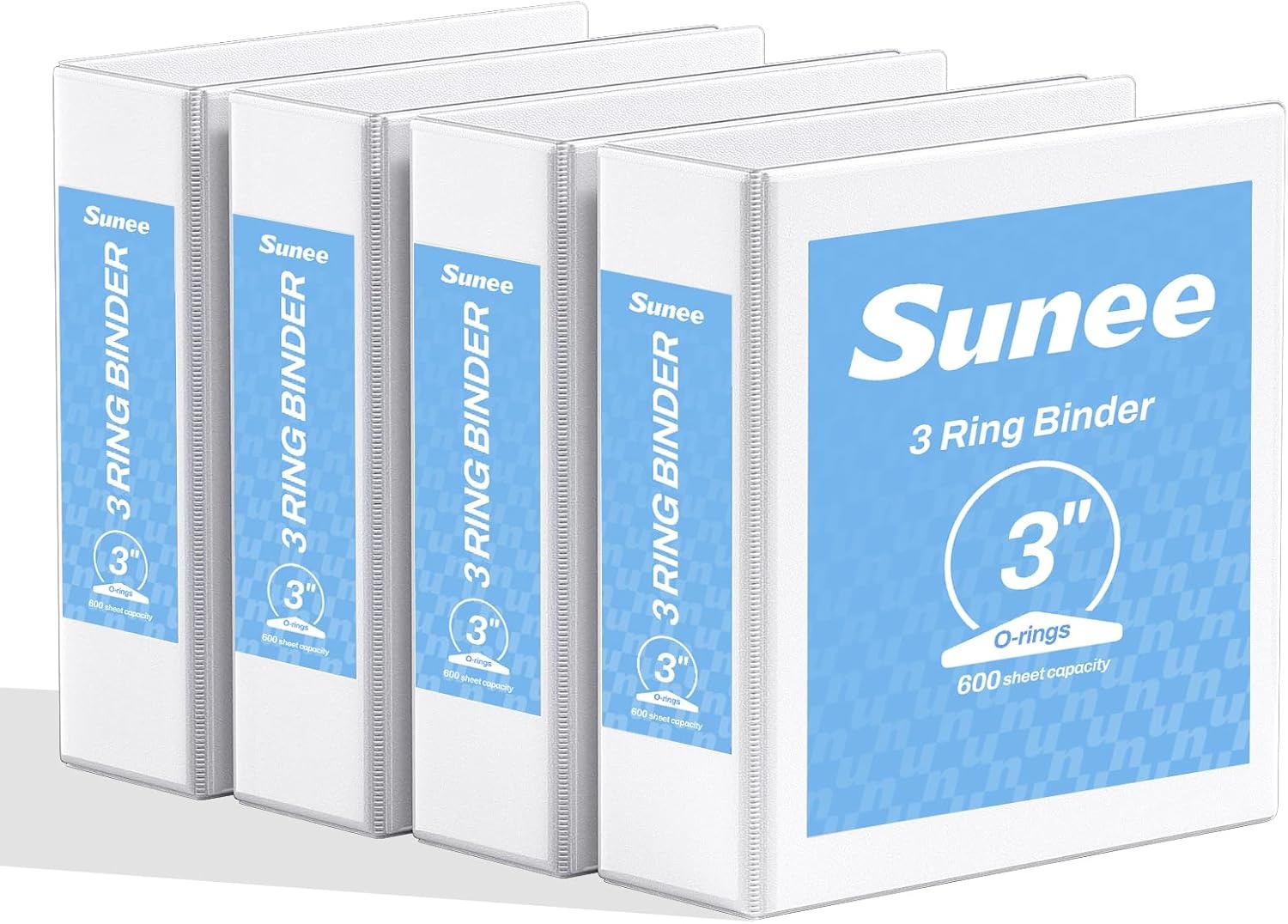 image:imageSUNEE 2 Inch Binders 3 Ring 4 Pack PVCFree Clear View 2 Binders Fits 85x11 Inches for School Office amp Home Use WhiteWhite