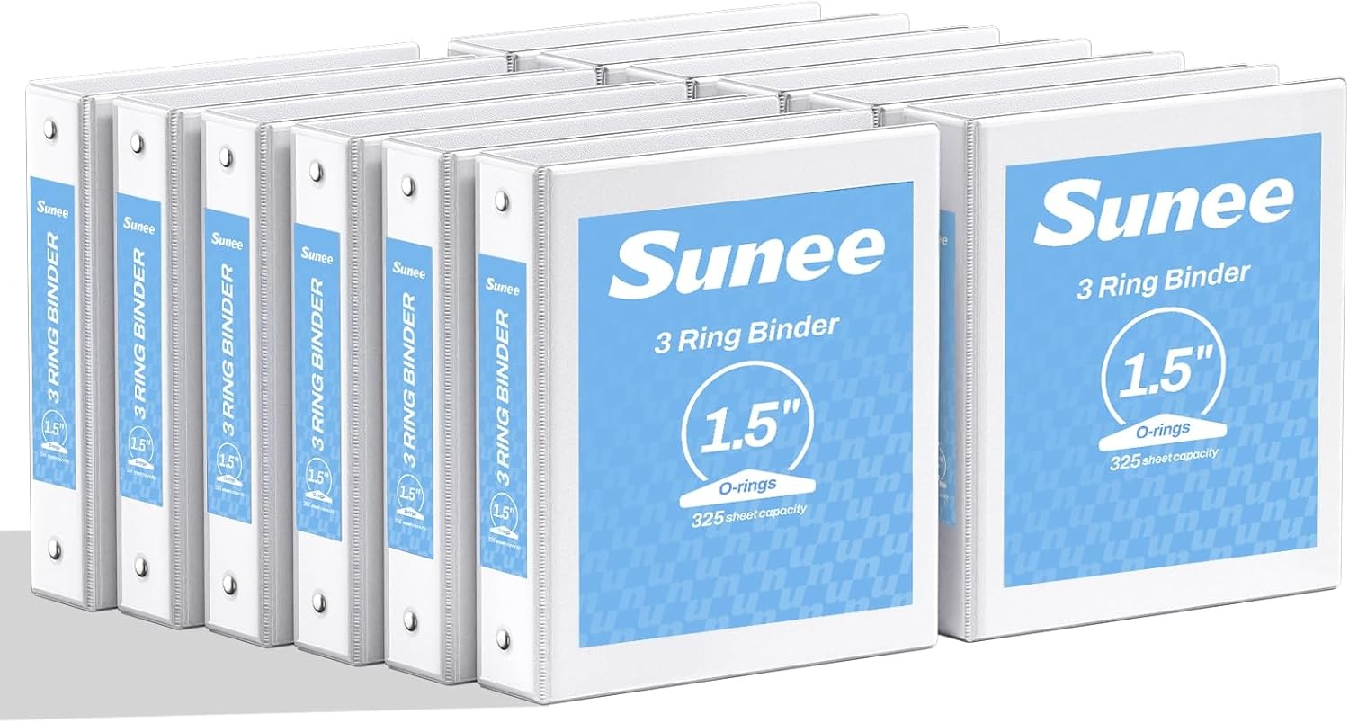 image:imageSUNEE 2 Inch Binders 3 Ring 4 Pack PVCFree Clear View 2 Binders Fits 85x11 Inches for School Office amp Home Use WhiteWhite