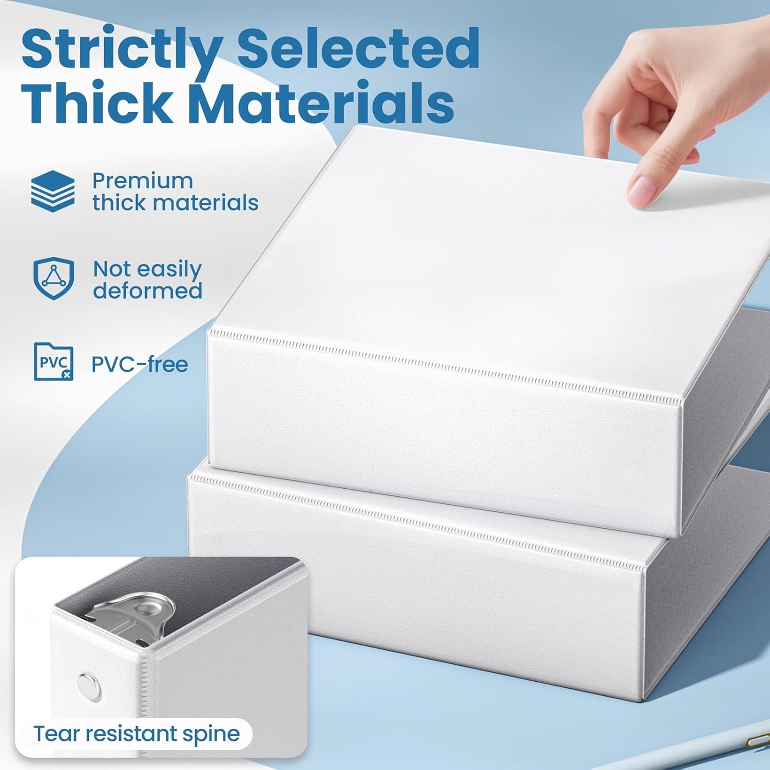 image:imageSUNEE 2 Inch Binders 3 Ring 4 Pack PVCFree Clear View 2 Binders Fits 85x11 Inches for School Office amp Home Use WhiteWhite