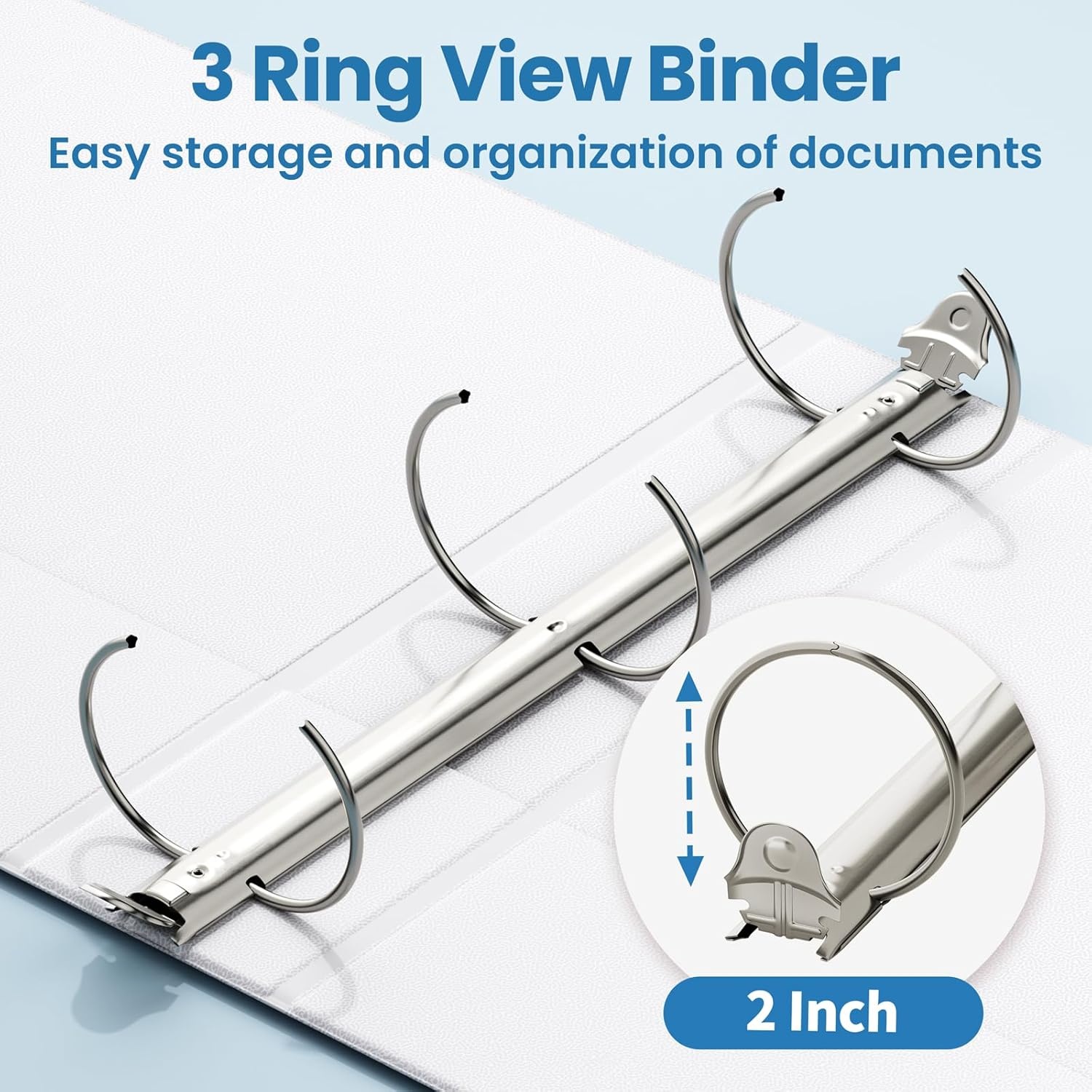image:imageSUNEE 2 Inch Binders 3 Ring 4 Pack PVCFree Clear View 2 Binders Fits 85x11 Inches for School Office amp Home Use WhiteWhite
