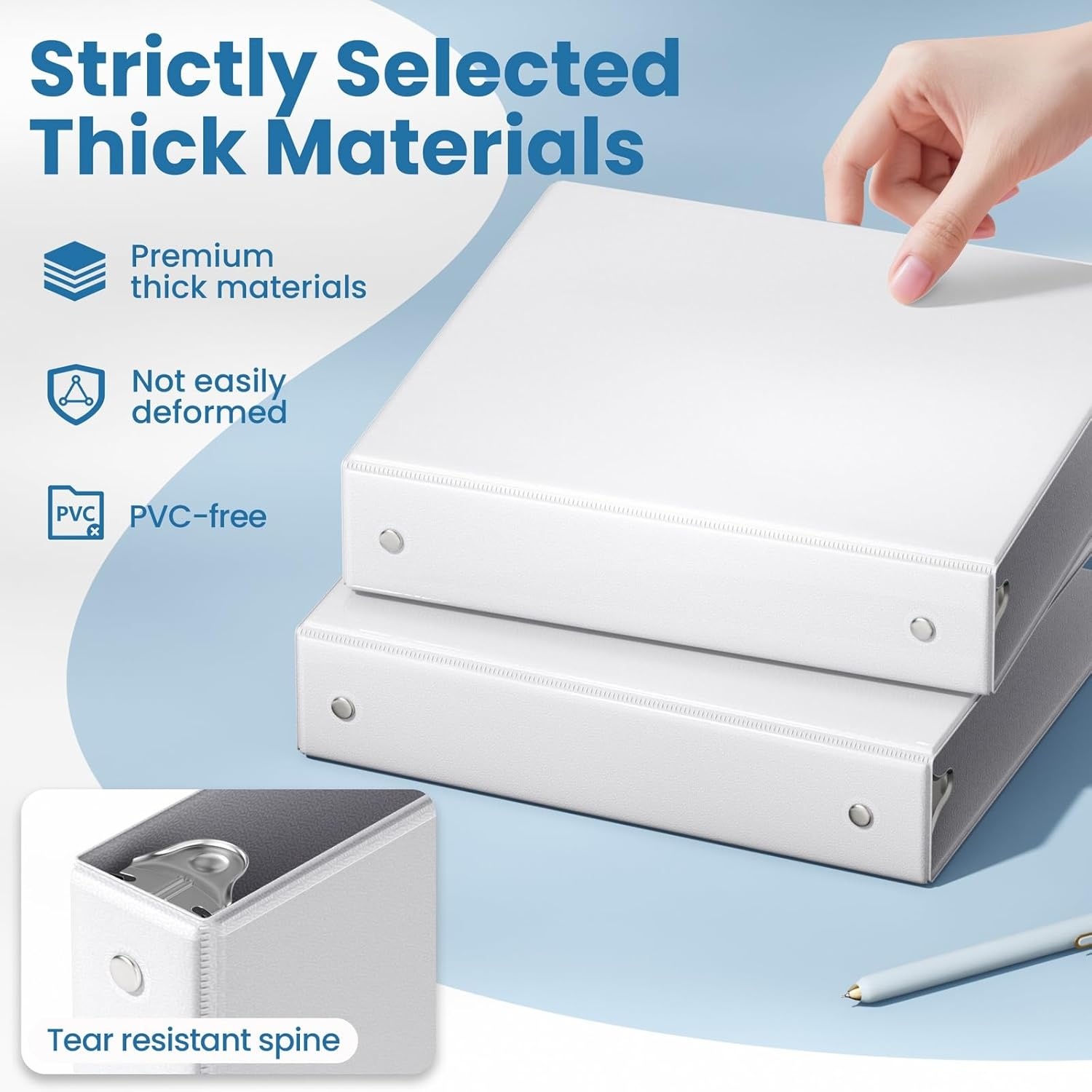 image:imageSUNEE 2 Inch Binders 3 Ring 4 Pack PVCFree Clear View 2 Binders Fits 85x11 Inches for School Office amp Home Use WhiteWhite
