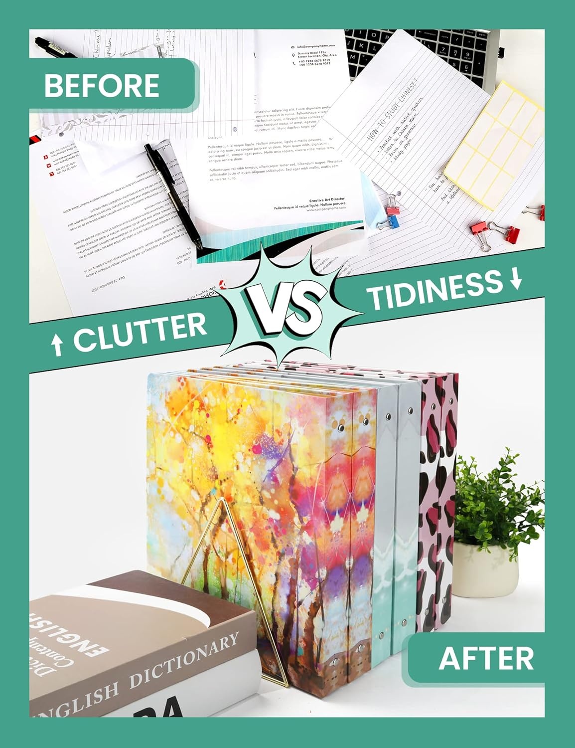 image:imageSUNEE 3 Ring Binder 1 Inch Cute Decorative Green Marble Heavy Duty Fits 85x11 Inches for School amp OfficeGreen Marble