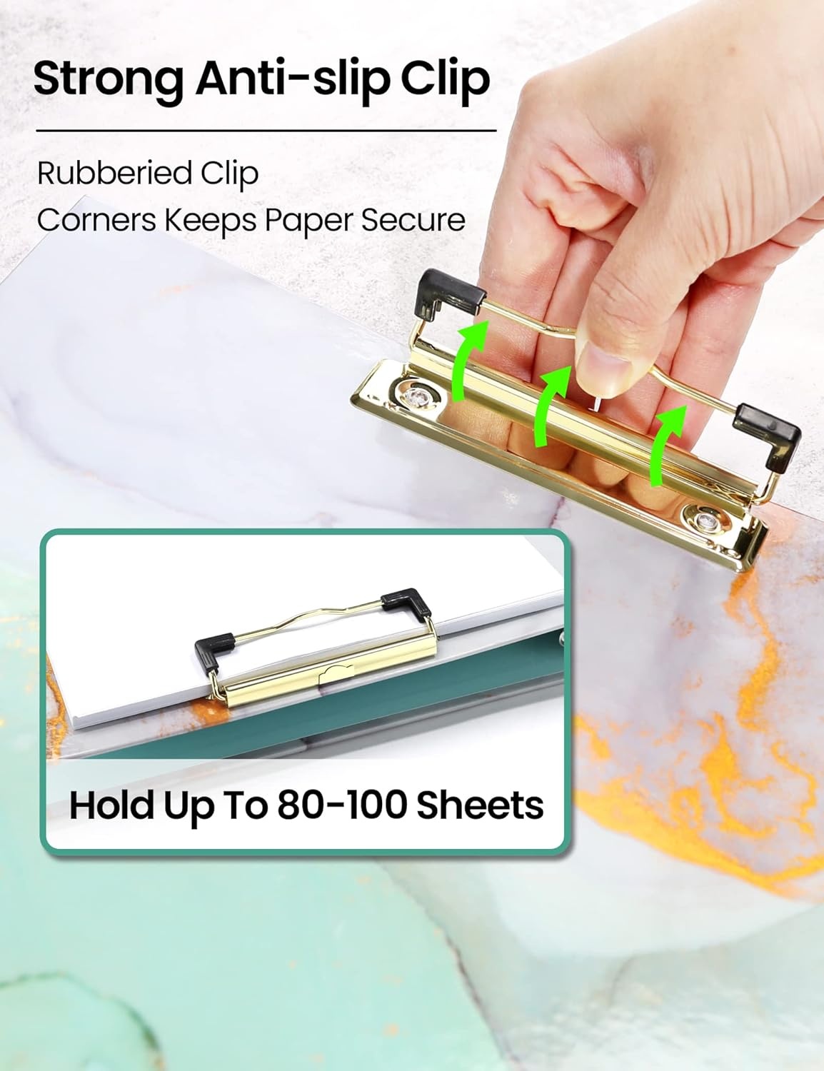 image:imageSUNEE 3 Ring Binder 1 Inch Cute Decorative Green Marble Heavy Duty Fits 85x11 Inches for School amp OfficeGreen Marble