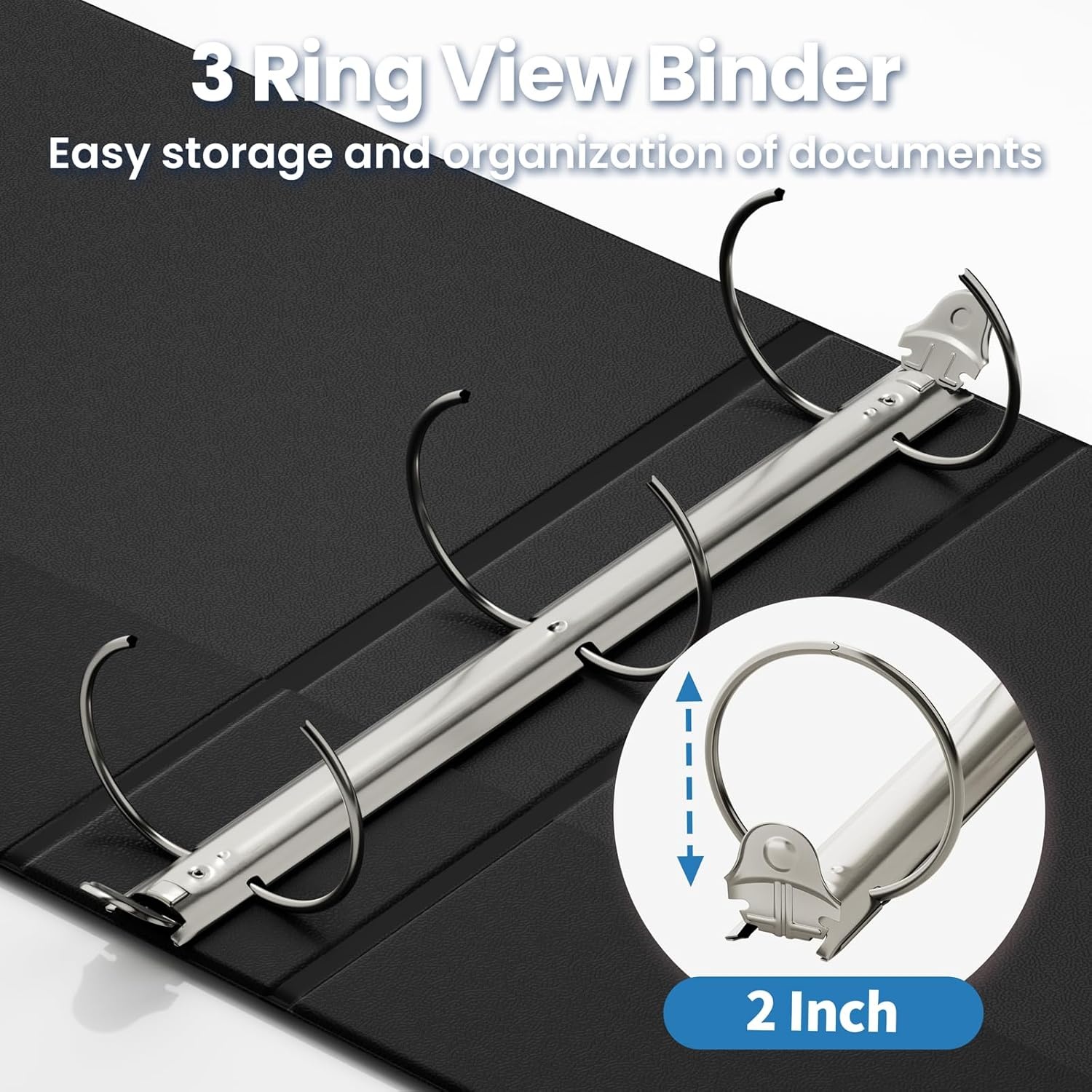 image:imageSUNEE 3 Ring Binder 15 Inch 1 Pack Clear View Binder Three Ring PVCFree Fit 85x11 Inches for School or Office Supplies Cobalt BlueBlack