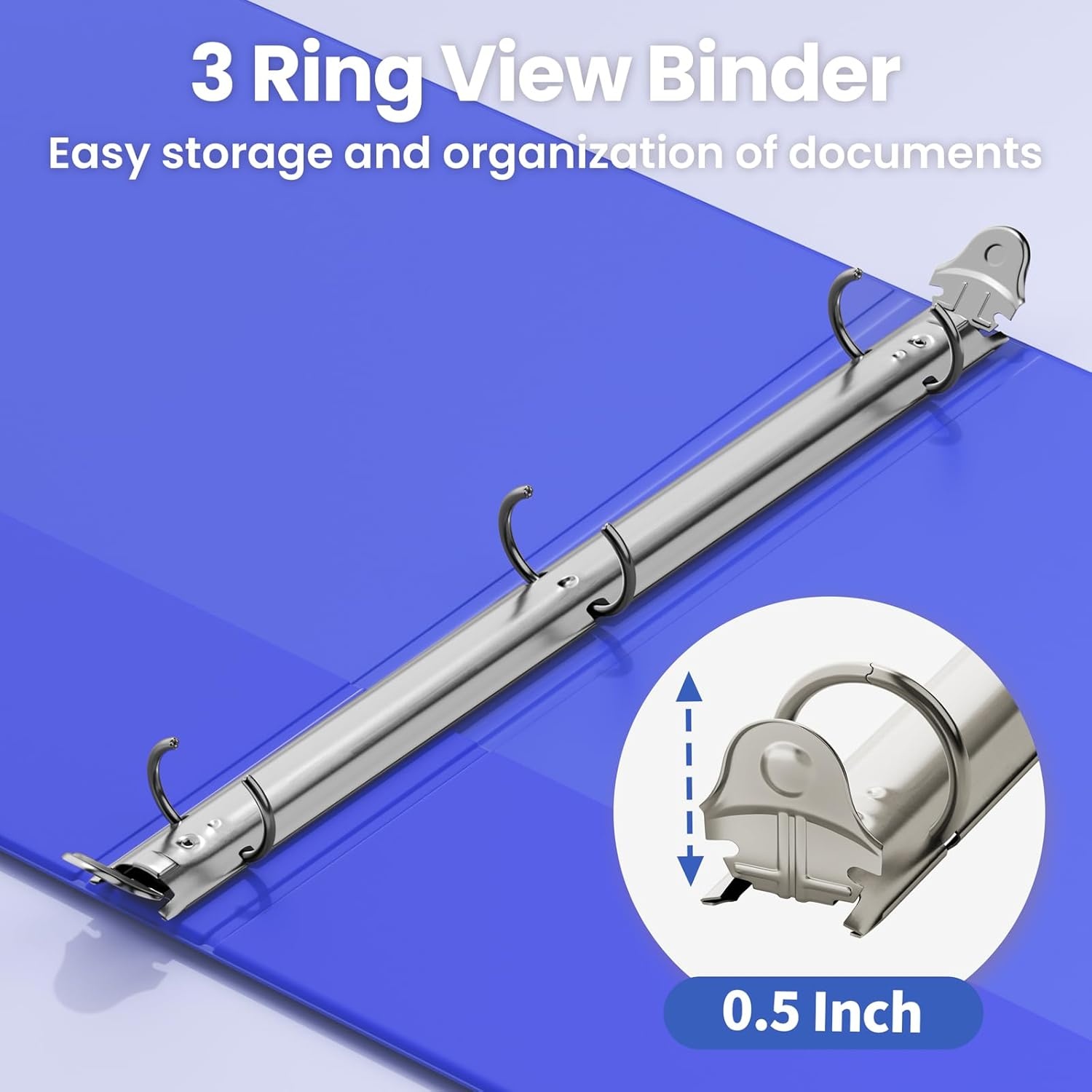 image:imageSUNEE 3 Ring Binder 15 Inch 1 Pack Clear View Binder Three Ring PVCFree Fit 85x11 Inches for School or Office Supplies Cobalt BlueCobalt Blue