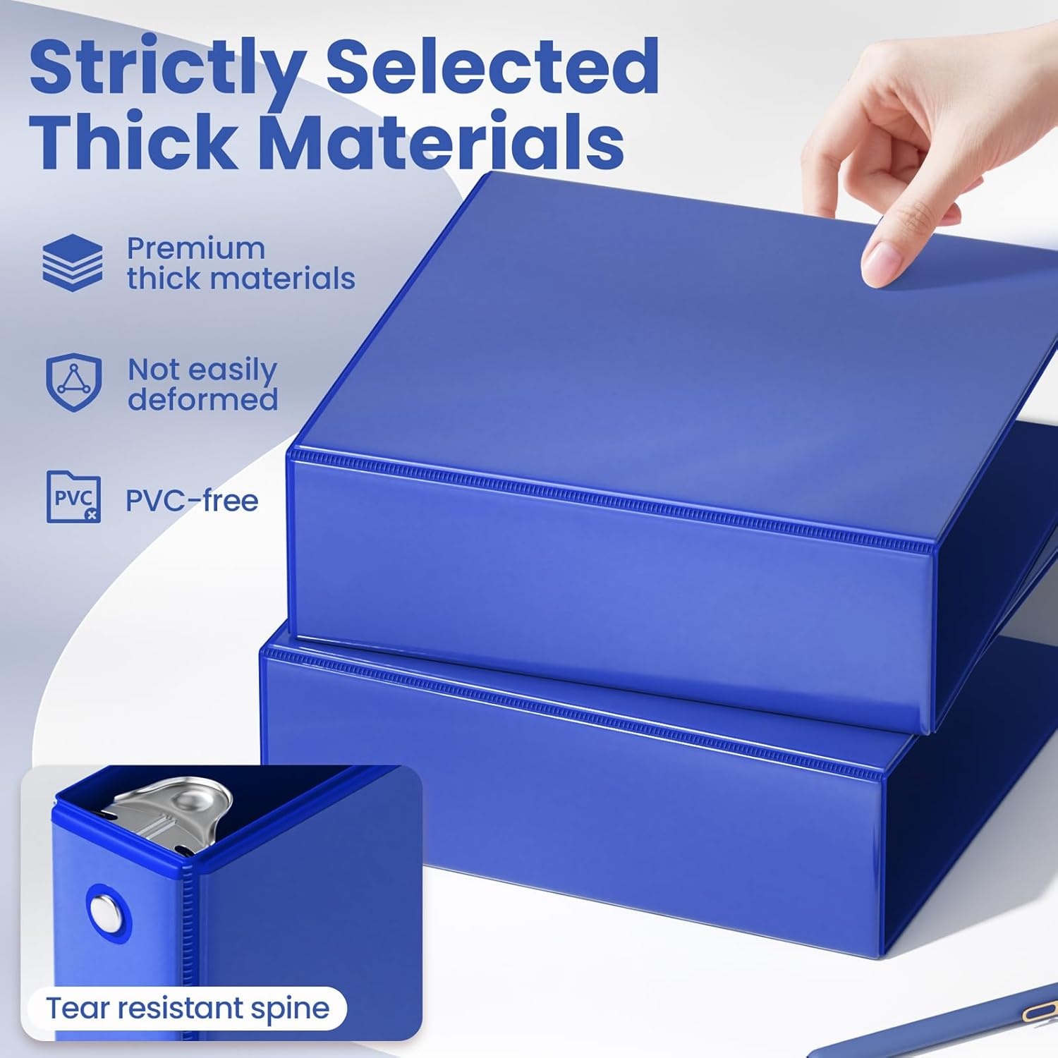 image:imageSUNEE 3 Ring Binder 15 Inch 1 Pack Clear View Binder Three Ring PVCFree Fit 85x11 Inches for School or Office Supplies Cobalt BlueCobalt Blue