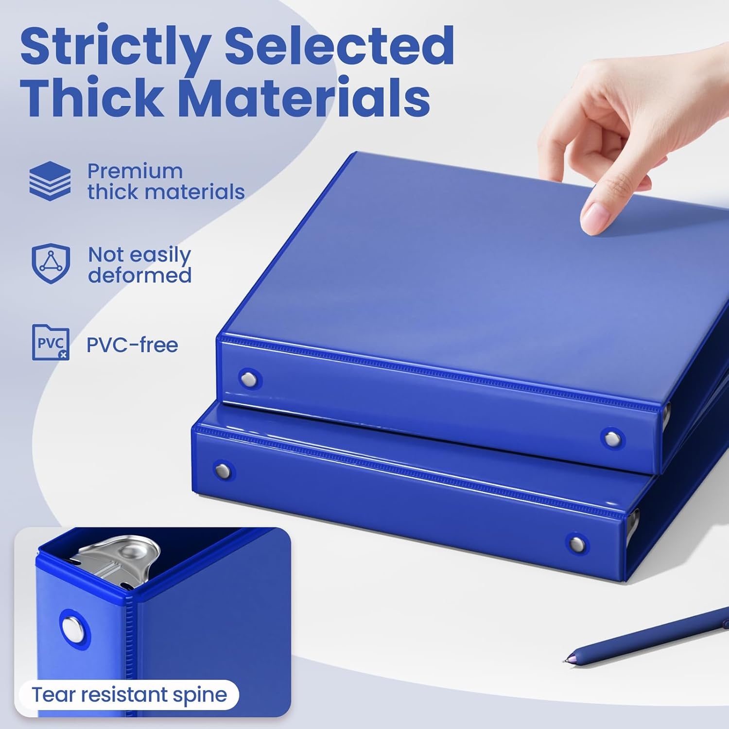 image:imageSUNEE 3 Ring Binder 15 Inch 1 Pack Clear View Binder Three Ring PVCFree Fit 85x11 Inches for School or Office Supplies Cobalt BlueCobalt Blue