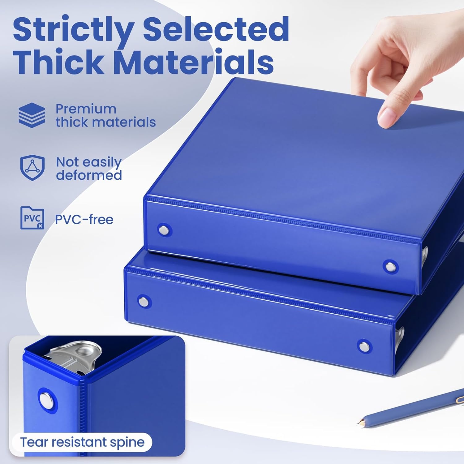 image:imageSUNEE 3 Ring Binder 15 Inch 1 Pack Clear View Binder Three Ring PVCFree Fit 85x11 Inches for School or Office Supplies Cobalt BlueCobalt Blue