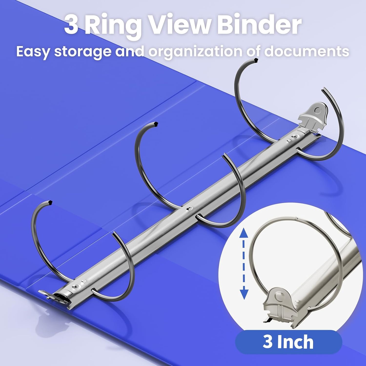 image:imageSUNEE 3 Ring Binder 15 Inch 1 Pack Clear View Binder Three Ring PVCFree Fit 85x11 Inches for School or Office Supplies Cobalt BlueCobalt Blue