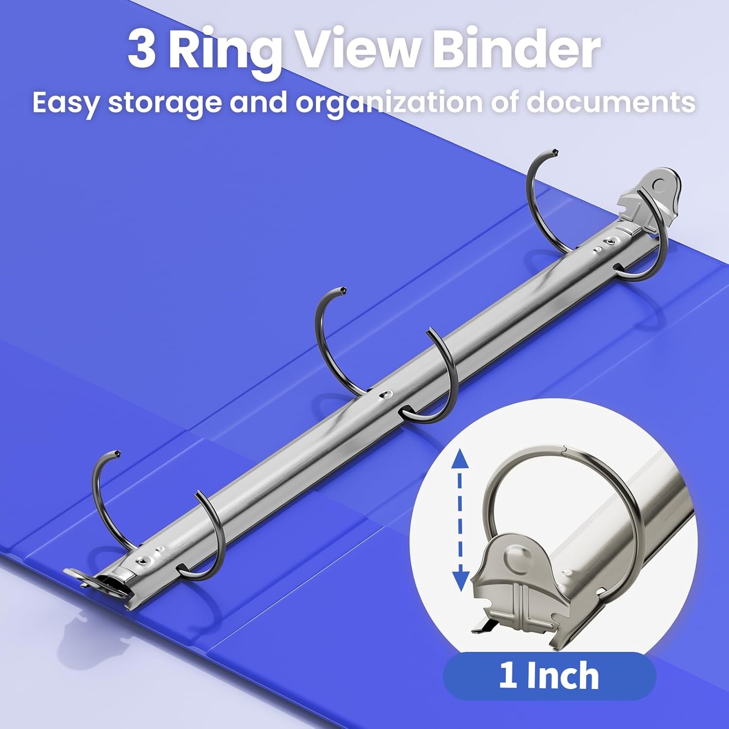image:imageSUNEE 3 Ring Binder 15 Inch 1 Pack Clear View Binder Three Ring PVCFree Fit 85x11 Inches for School or Office Supplies Cobalt BlueCobalt Blue