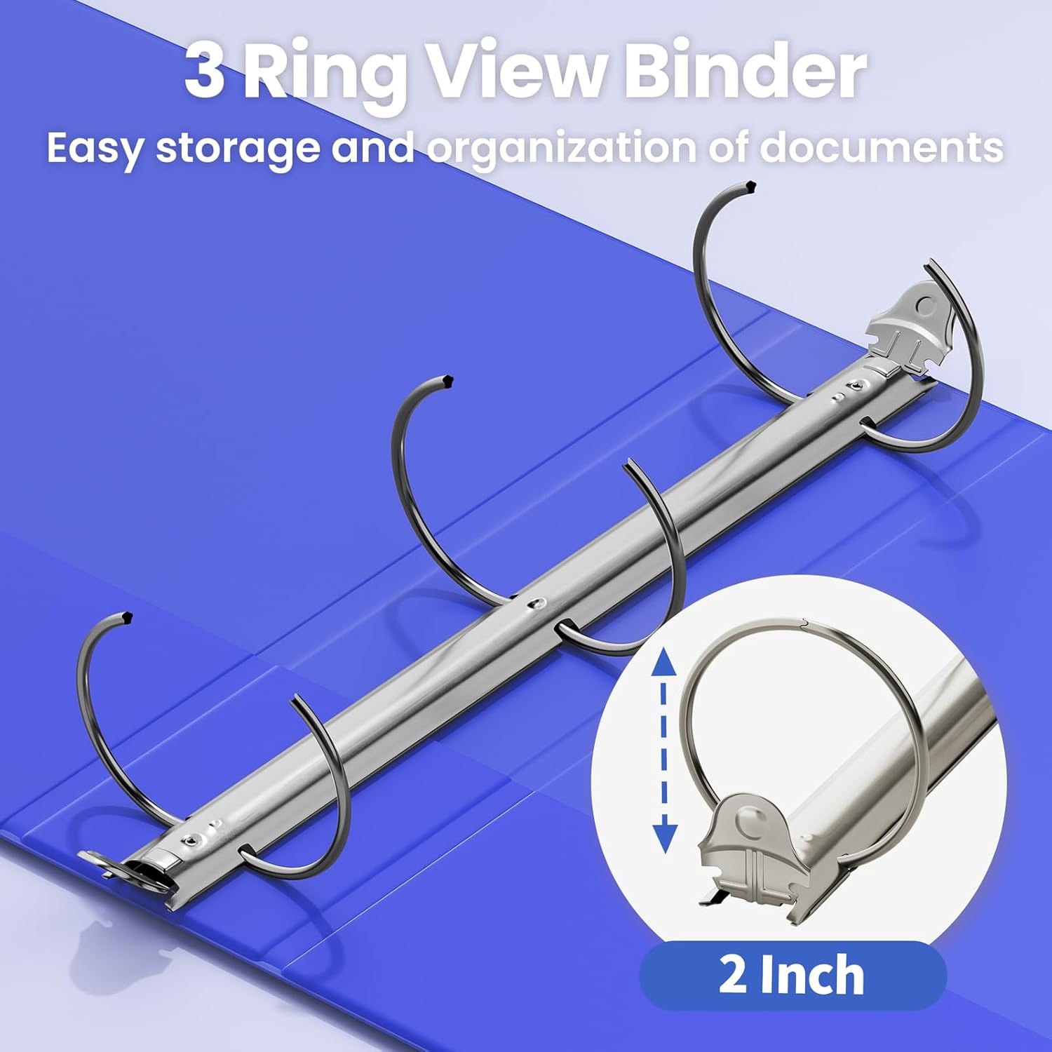 image:imageSUNEE 3 Ring Binder 15 Inch 1 Pack Clear View Binder Three Ring PVCFree Fit 85x11 Inches for School or Office Supplies Cobalt BlueCobalt Blue