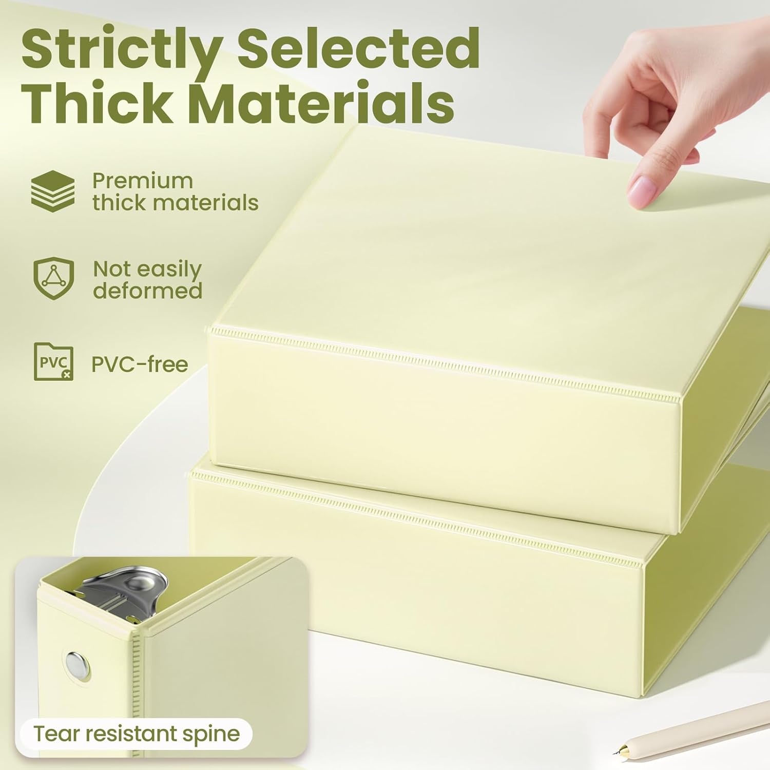 image:imageSUNEE 3 Ring Binder 15 Inch 1 Pack Clear View Binder Three Ring PVCFree Fit 85x11 Inches for School or Office Supplies Cobalt BlueLight Yellow