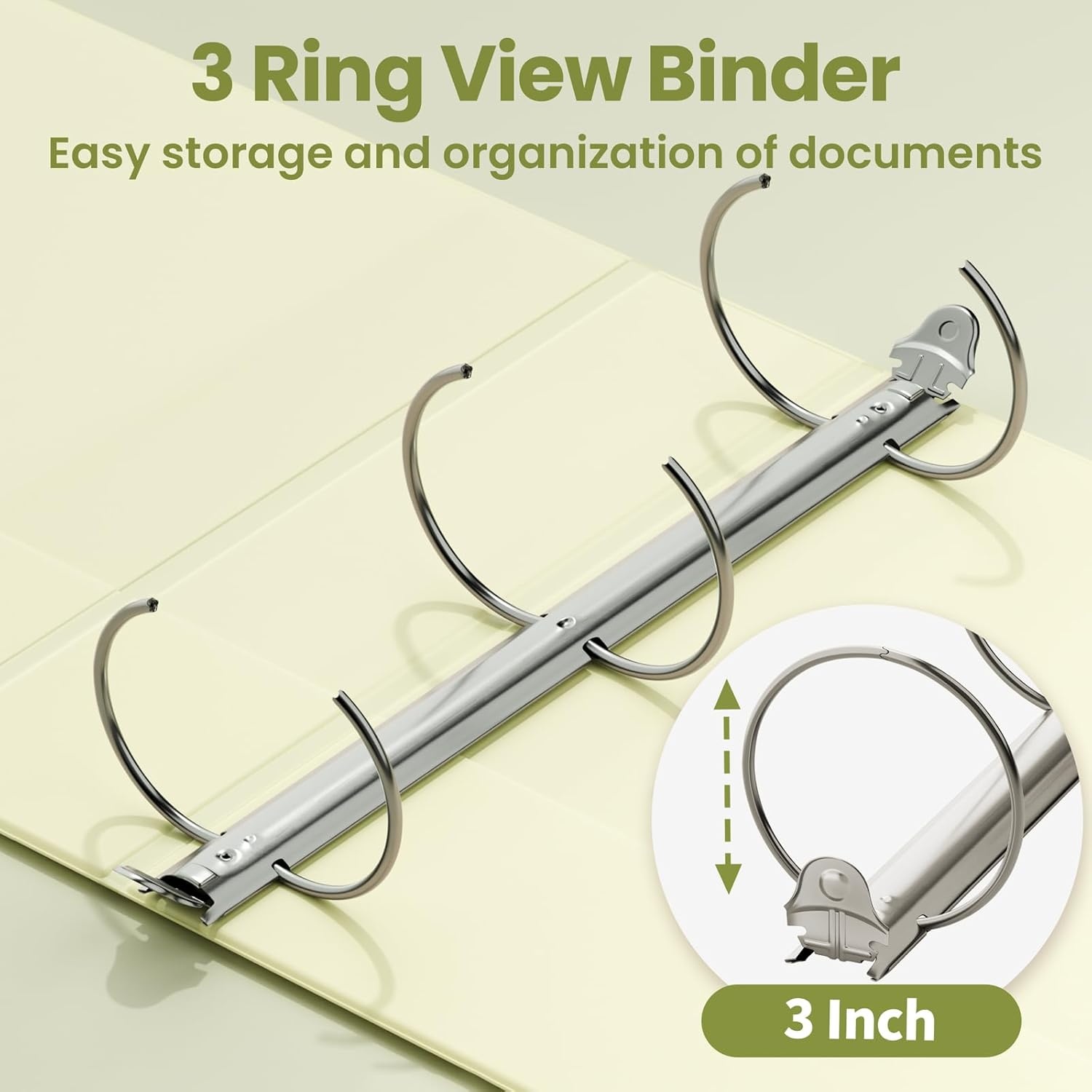 image:imageSUNEE 3 Ring Binder 15 Inch 1 Pack Clear View Binder Three Ring PVCFree Fit 85x11 Inches for School or Office Supplies Cobalt BlueLight Yellow