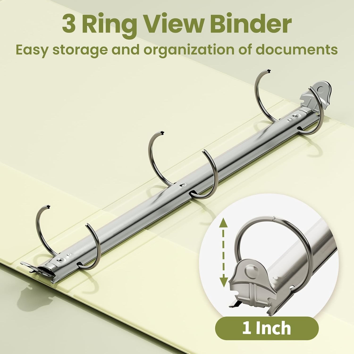 image:imageSUNEE 3 Ring Binder 15 Inch 1 Pack Clear View Binder Three Ring PVCFree Fit 85x11 Inches for School or Office Supplies Cobalt BlueLight Yellow