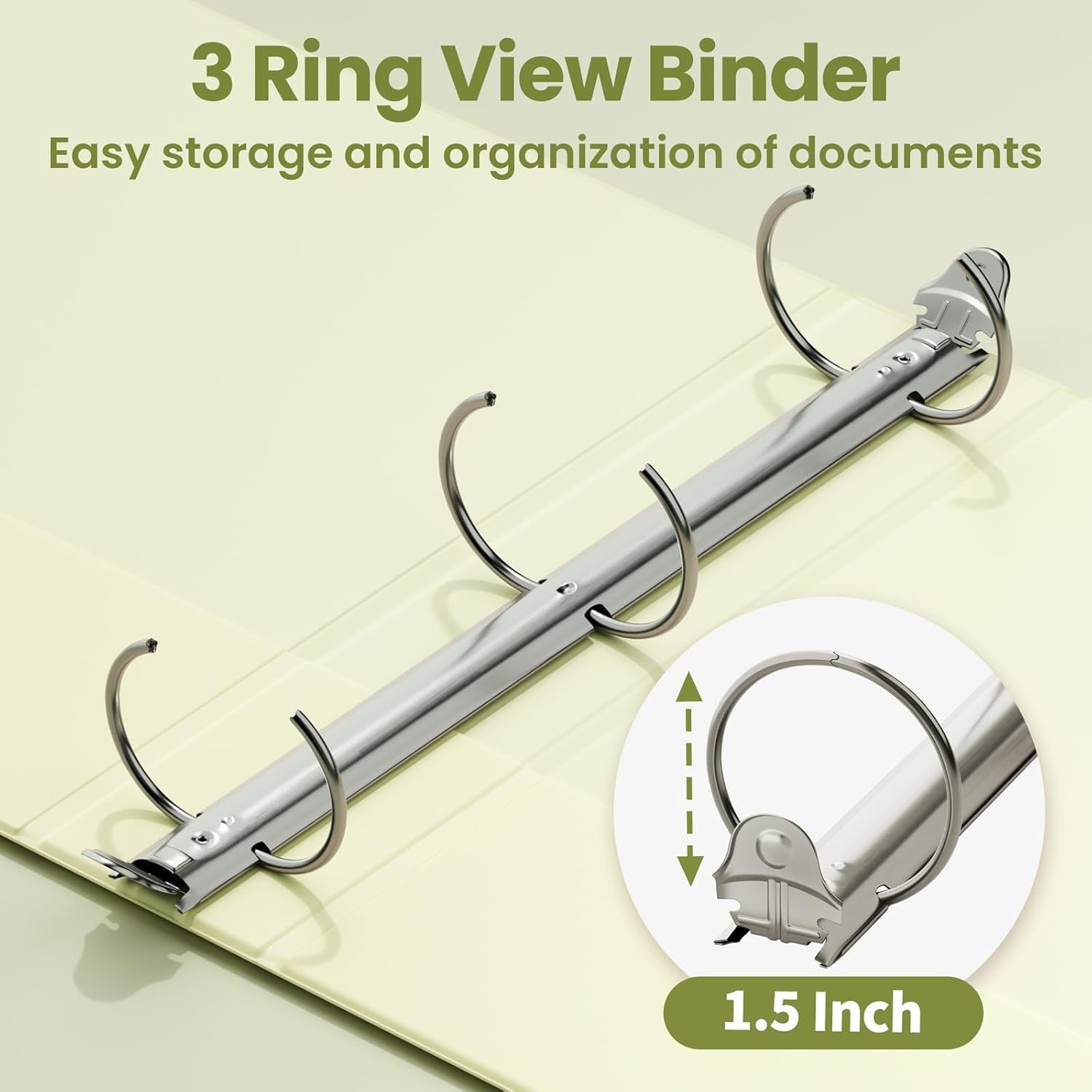 image:imageSUNEE 3 Ring Binder 15 Inch 1 Pack Clear View Binder Three Ring PVCFree Fit 85x11 Inches for School or Office Supplies Cobalt BlueLight Yellow