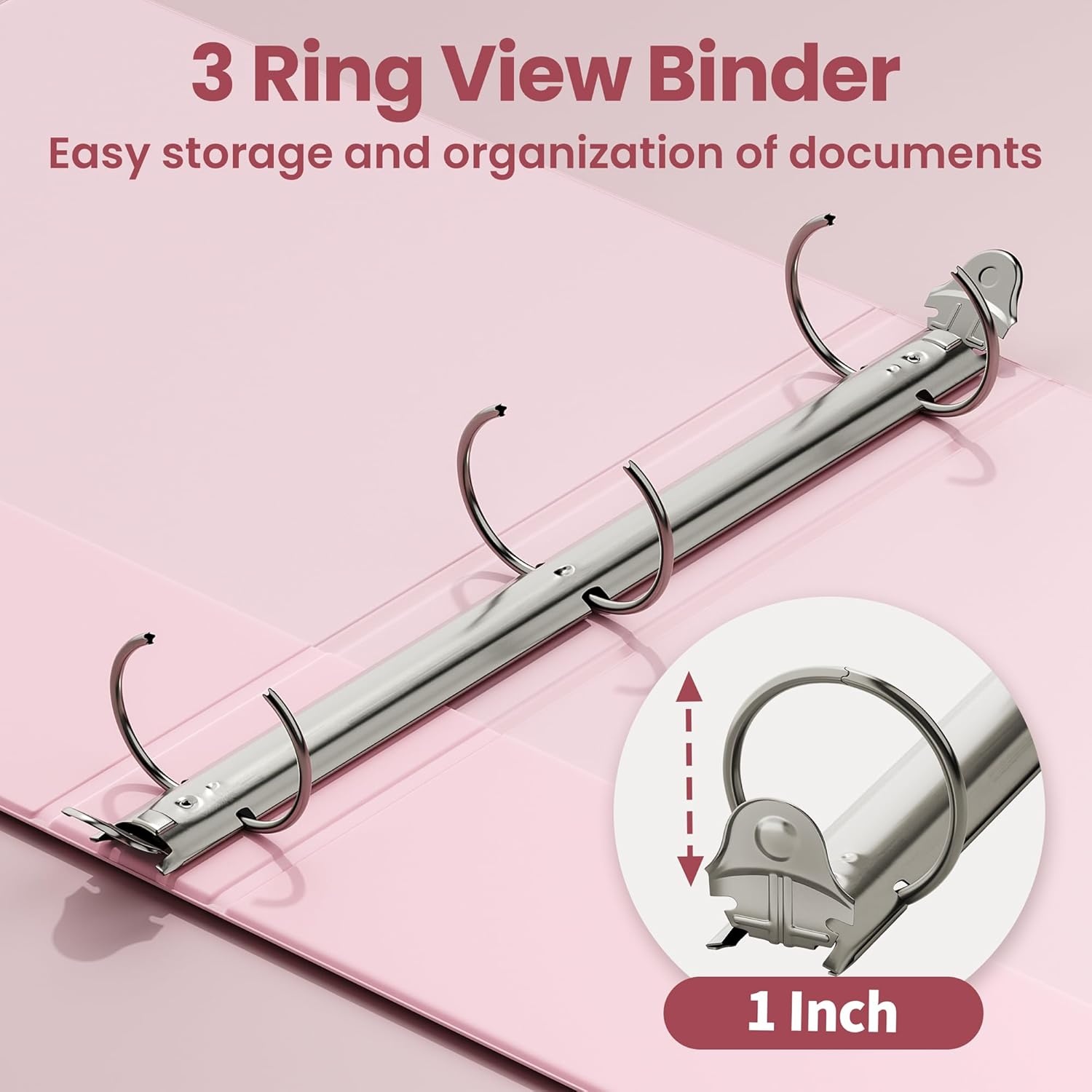 image:imageSUNEE 3 Ring Binder 15 Inch 1 Pack Clear View Binder Three Ring PVCFree Fit 85x11 Inches for School or Office Supplies Cobalt BluePink