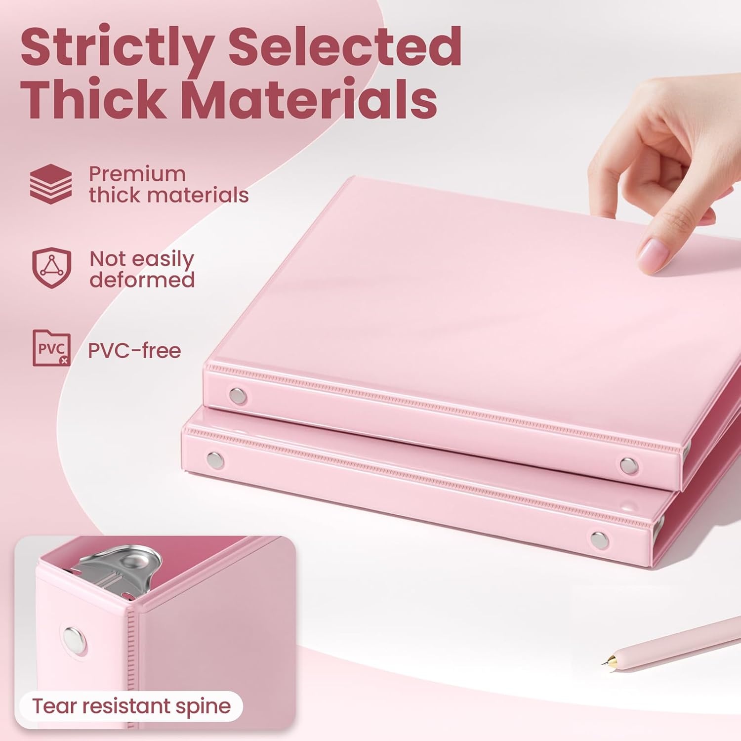 image:imageSUNEE 3 Ring Binder 15 Inch 1 Pack Clear View Binder Three Ring PVCFree Fit 85x11 Inches for School or Office Supplies Cobalt BluePink
