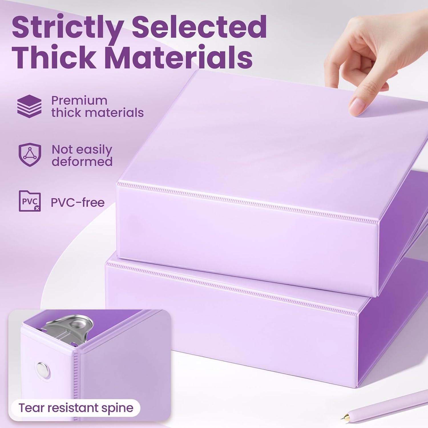 image:imageSUNEE 3 Ring Binder 15 Inch 1 Pack Clear View Binder Three Ring PVCFree Fit 85x11 Inches for School or Office Supplies Cobalt BluePurple